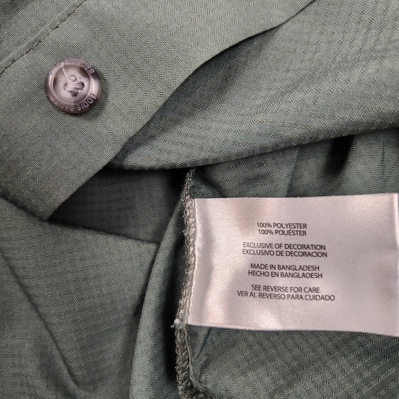 Eddie Bauer Tech Performance Short Sleeve Outdoor Fishing Vented Sage Green Hike - Picture 3 of 6